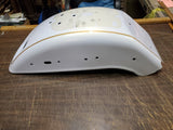 Gold Pinstriped Pearl White Deuce Rear Harley-Davidson Motorcycle Fender FXSTD
