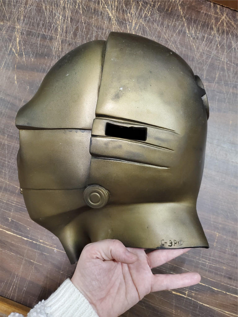 c3po motorcycle helmet Vtg Star Wars Don Post C-3PO Golden Latex Mask 20TH Century Fox Film C – cyclewarehouse.online