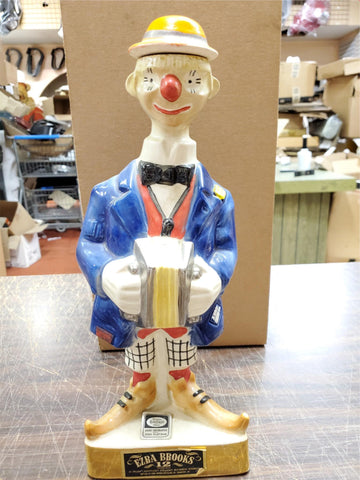 Vtg 1971 Ezra Brooks Heritage China Hobo Clown EMPTY Decanter Collectible Decor