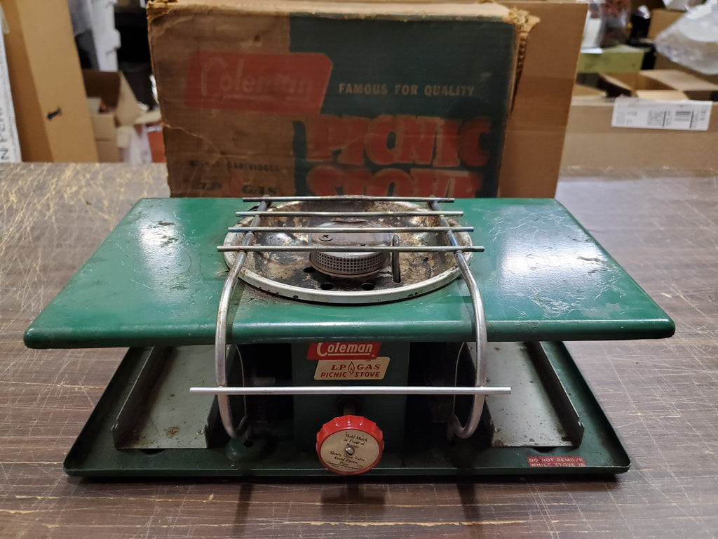 Vtg 1950 Green One Burner Coleman Camping/Cookout LP Gas Picnic Stove –  cyclewarehouse.online