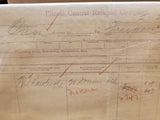 Vtg 1918 Illinois Central RR Company Form 148 Auditor Freight Receipts Sherwood