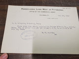 1912 Pennsylvania Lines Telegram Handwritten Typed  Portsmouth Freight Train