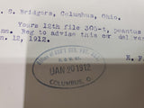 1912 Pennsylvania Lines Telegram Handwritten Typed  Portsmouth Freight Train