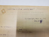 1912 Pennsylvania Lines Telegram Handwritten Typed  Portsmouth Freight Train