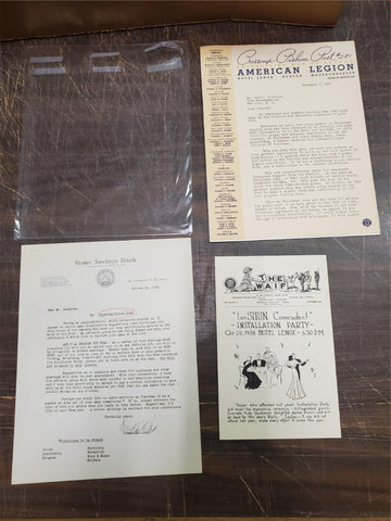 VTG 1937 American Legion #281 Advertising Men of Boston Collectible Paperwork