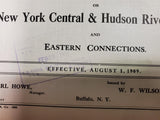 Vtg 1909 Nickel Plate Line Percentages West Shore RR NY Central & Hudson River E