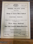 Vtg 1909 Nickel Plate Line Percentages West Shore RR NY Central & Hudson River E