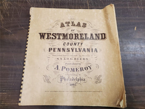 Vtg 1981 Atlas Of Westmoreland County Pa Map Pennsylvania reprint Sewickley Done
