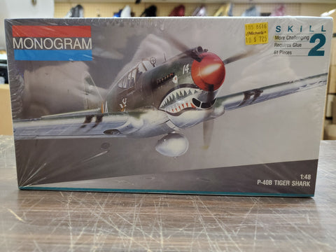 1991 Monogram P-40B Tiger Shark 1:48 Scale Model Aircraft Kit 5209 Skill Level 2