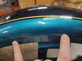 Teal Black & Gold Pinned Kawasaki Vulcan OEM Front Motorcycle Fender VN 1500