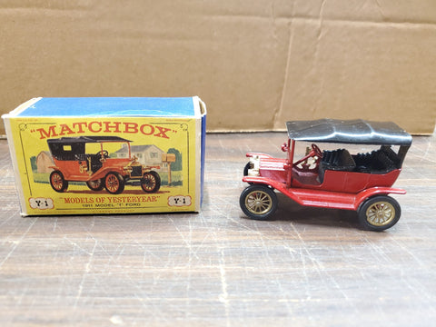 Vtg Y-1 Die-Cast 1911 Ford Model-T Matchbox Lesney Yesteryear Model Collectible