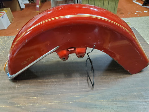 1984 Red & Gold Pinned Belt-Drive Front Motorcycle Fender Shovelhead OEM FLH OP