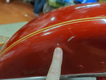 1984 Red & Gold Pinned Belt-Drive Front Motorcycle Fender Shovelhead OEM FLH OP