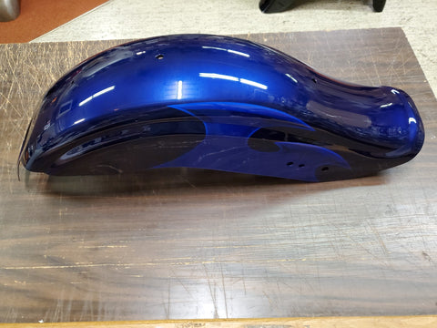 2002 Blue Tribal Rear Motorcycle Fender Wide Glide NOS CVO? Factory Custom Paint