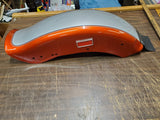 Orange & Grey Pinstriped Harley-Davidson Dyna Wide Glide Rear Motorcycle Fender