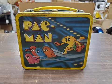 Vintage 1980 Aladdin Industries Bally Midway Pac Man Video Game Metal Lunch Box