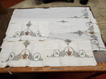 5 Vtg Rectangle Hand Stitched Embroidery Table Linens Placemat Runner Decor