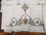 5 Vtg Rectangle Hand Stitched Embroidery Table Linens Placemat Runner Decor