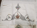5 Vtg Rectangle Hand Stitched Embroidery Table Linens Placemat Runner Decor