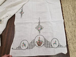 5 Vtg Rectangle Hand Stitched Embroidery Table Linens Placemat Runner Decor