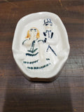 Vtg 1920's Double Sided Oh! Ah! Man & Woman Naughty Risque Ashtray 5" Display