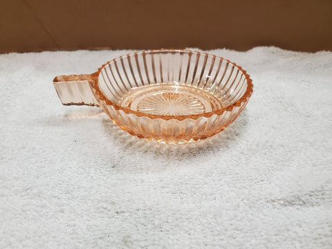 Vtg Anchor Hocking Queen Mary Depression Glass Fruit Dessert Bowl Pink Ribbed