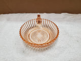 Vtg Anchor Hocking Queen Mary Depression Glass Fruit Dessert Bowl Pink Ribbed