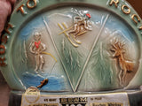 Vtg 1970 Rush To The Rockies Rocky Mountain Jim Beam Bottle Club EMPTY Decanter