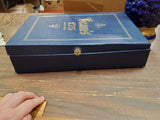 Vtg 1963 Jim Beam Blue & Gold Grapes 175 Months EMPTY Decanter Original Box