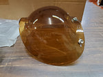 Vtg Bubble Shield Helmet 1970's Old School Orange Amber 3/4 helmet Motorcycle