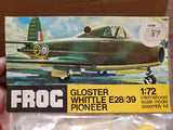 Vtg 1960-70S Frog Gloster Whittle E28/39 Pioneer Plastic Model Kit 1:72 Complete