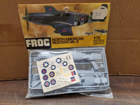 Vtg 1960-70 Frog North American Mustang MKII Airplane Model Kit 1:72 Collectible