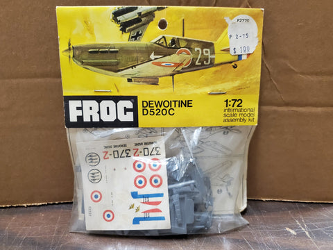 Vtg 1960-70 Frog Dewoitine D520C Airplane Model Kit 1:72 Assembly Kit Collectibl