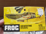 Vtg 1960-70 Frog Dewoitine D520C Airplane Model Kit 1:72 Assembly Kit Collectibl