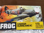 Vtg 1960-70 Frog Hawker Hurricane 2C Airplane Model Kit 1:72 Kit Collectible