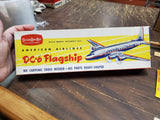 Vtg 1950 Strom Becker DC-6 Flagship Solid Wood American Airlines Model Kit
