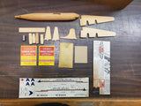 Vtg 1950 Strom Becker DC-6 Flagship Solid Wood American Airlines Model Kit