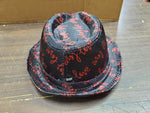 2019 Black & Red Fedora Lu Val Love Hat W/ Red Multi Setting Lighted Unisex Hat