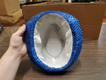 Blue Sequined Fedora Hat Beaded Party Cap For Men Women Casual Hat Lights Up