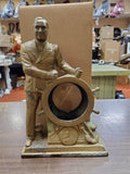 Vtg FDR President Roosevelt Man of the Hour Metal Clock Case Ship Collectible