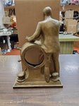 Vtg FDR President Roosevelt Man of the Hour Metal Clock Case Ship Collectible