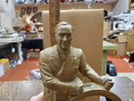 Vtg FDR President Roosevelt Man of the Hour Metal Clock Case Ship Collectible