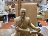 Vtg FDR President Roosevelt Man of the Hour Metal Clock Case Ship Collectible