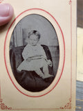 Vtg Tin Type Photos Woman & Children W/ Papier Mache Sleeves Lies Art Studio Etc