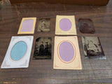 Vtg Tin Type Photos Woman & Children W/ Papier Mache Sleeves Lies Art Studio Etc