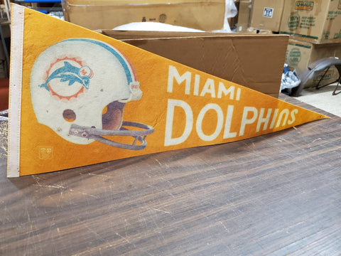 SPORTS PENNANT FLAG Vintage Memorabilia Vtg Nfl Football Miami 