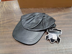 Black Genuine Leather Baseball Cap Adjustable Motorcycle Biker Cap Adjustable