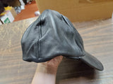 Black Genuine Leather Baseball Cap Adjustable Motorcycle Biker Cap Adjustable