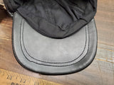 Black Genuine Leather Baseball Cap Adjustable Motorcycle Biker Cap Adjustable