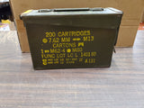 Vtg US Military Ammo Metal Box 200 Cartridges 7.62mm M82 Case Army Storage Can